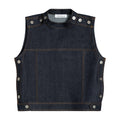 raw denim vest