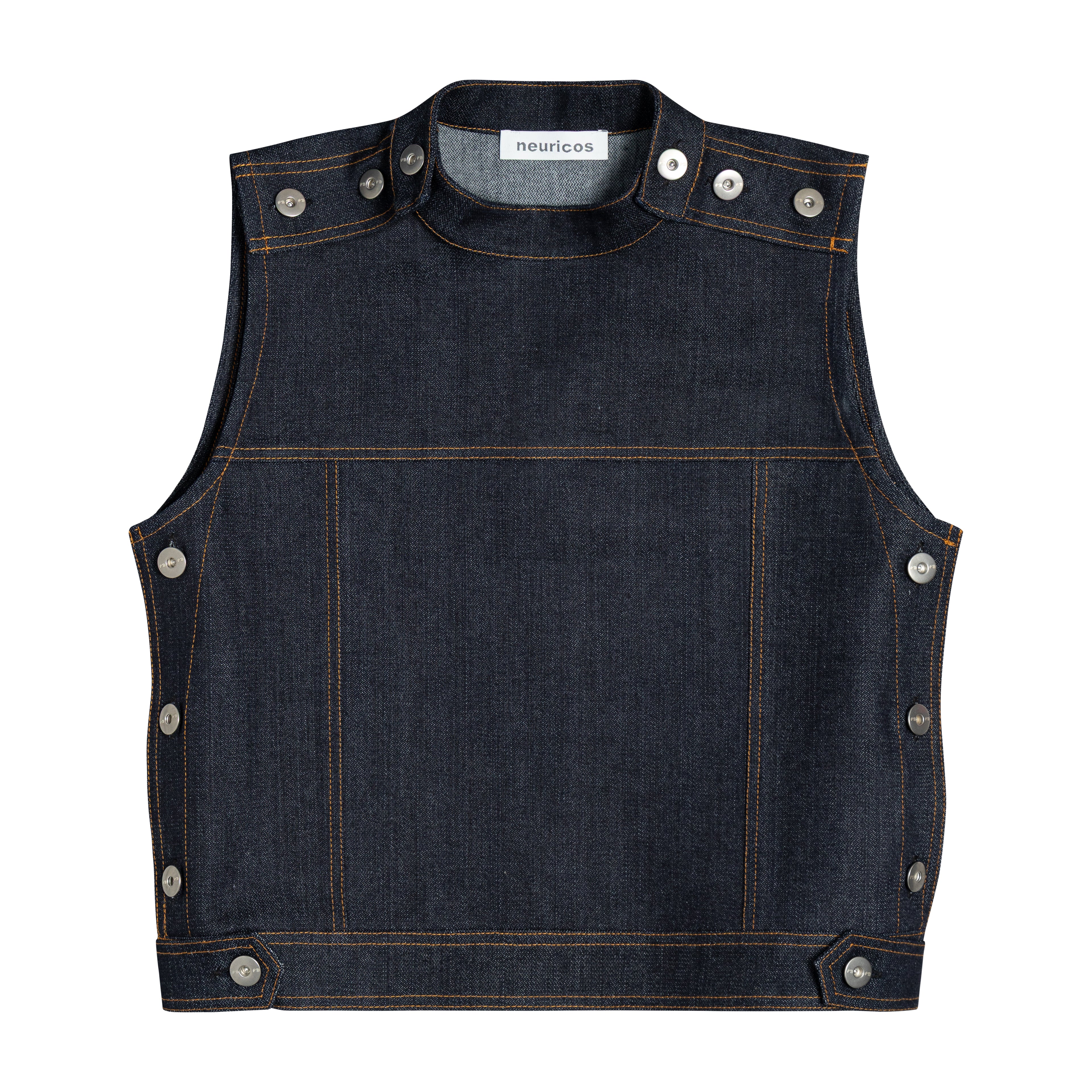 raw denim vest