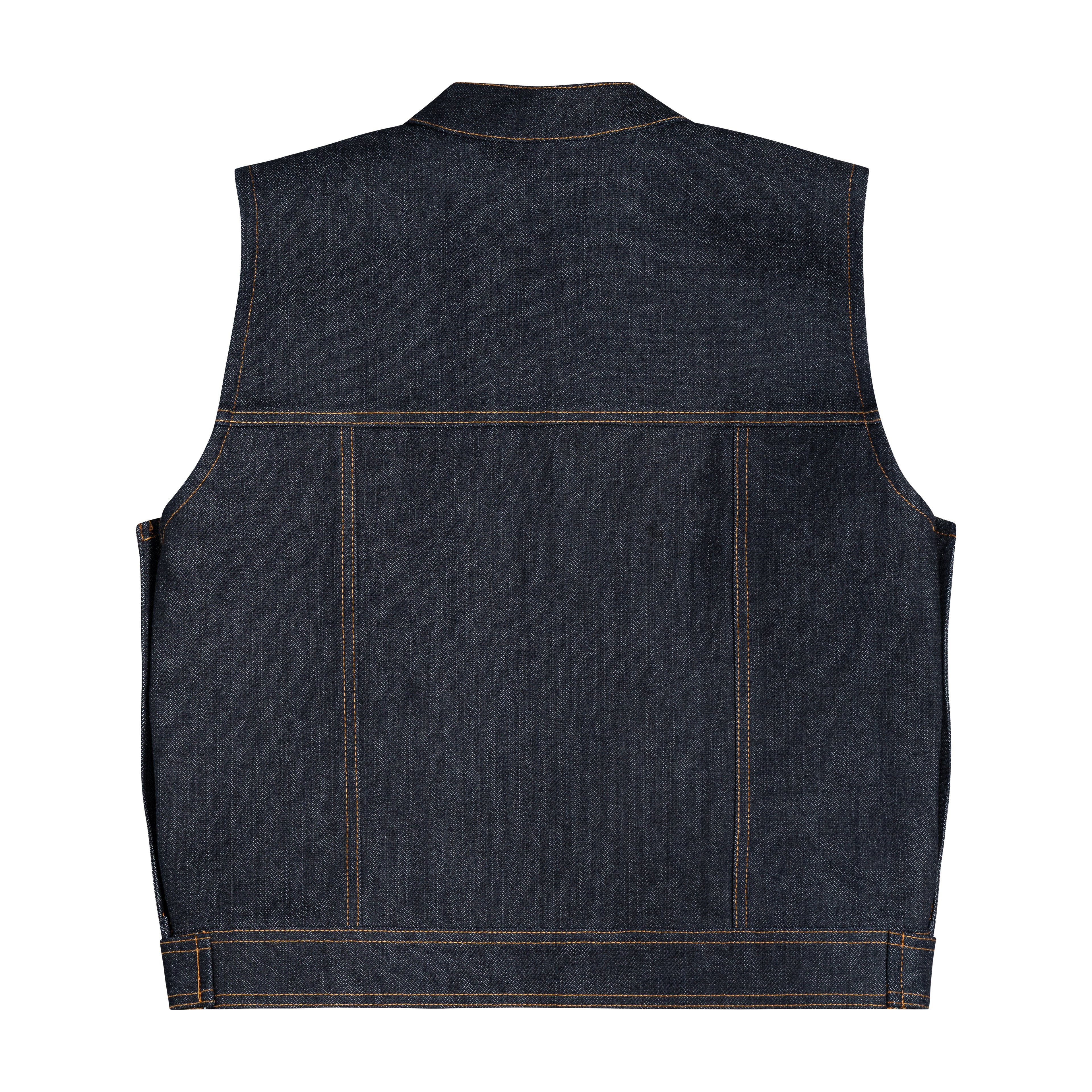 raw denim vest